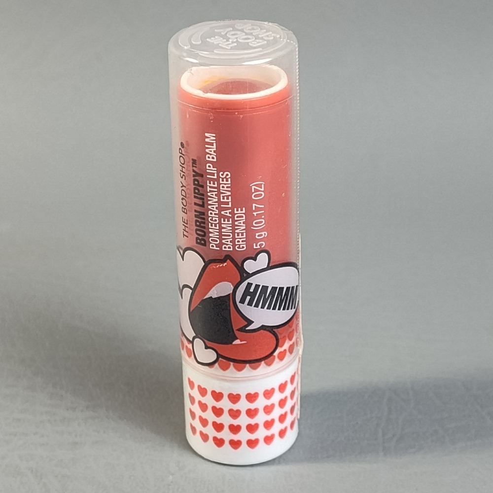 The Body Shop Born Lippy Pomegranate Lip Balm .17oz / 5g SEALED Discontinued